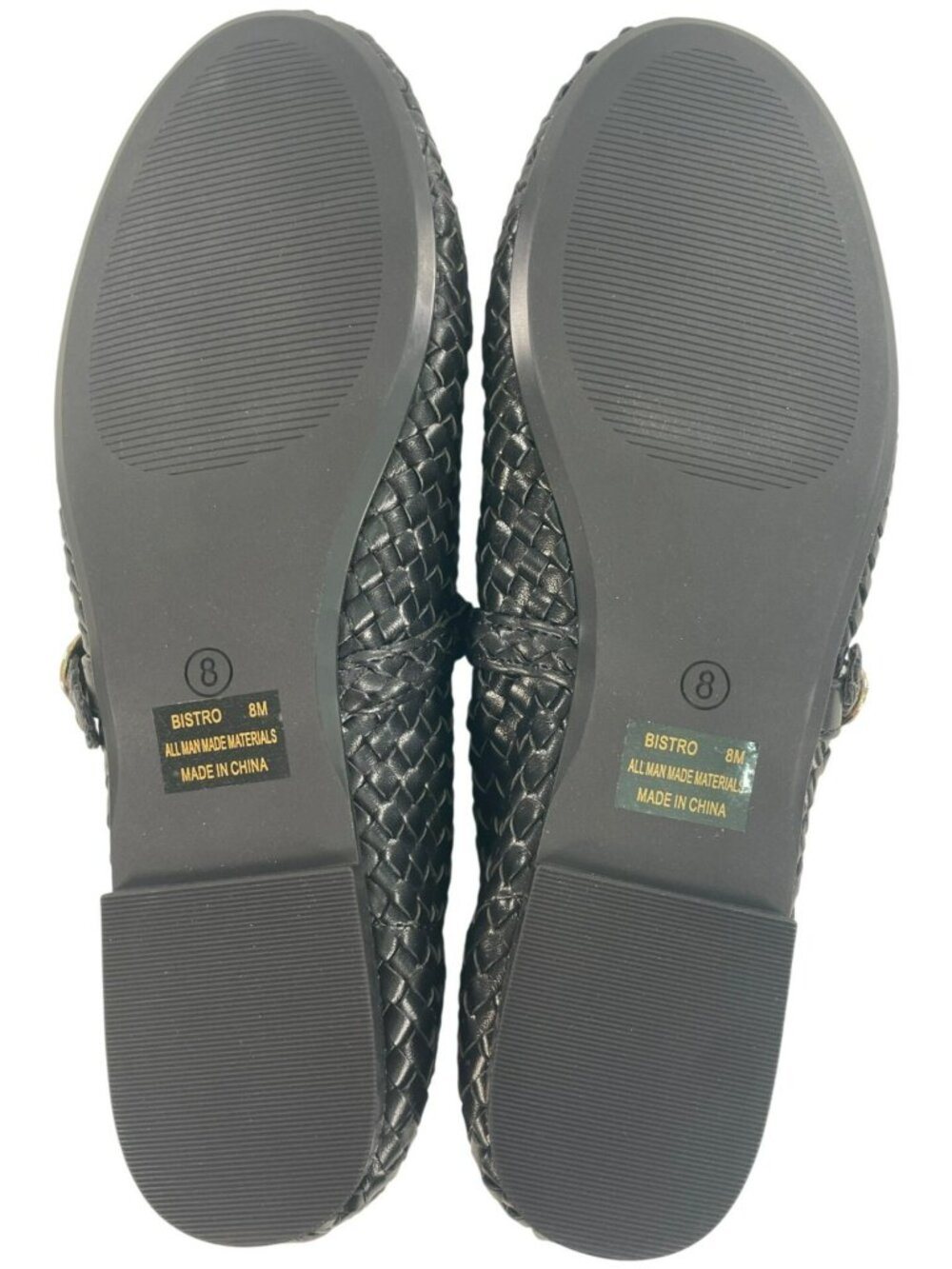Cushionaire Bistro Black Woven Leather Mary Jane Flats Memory Foam Women's Sz 8 - Picture 8 of 11